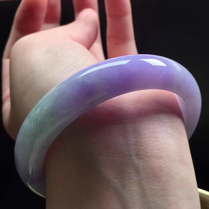 Bracelets - Ice Women, Burmese Purple Bangle, Wide