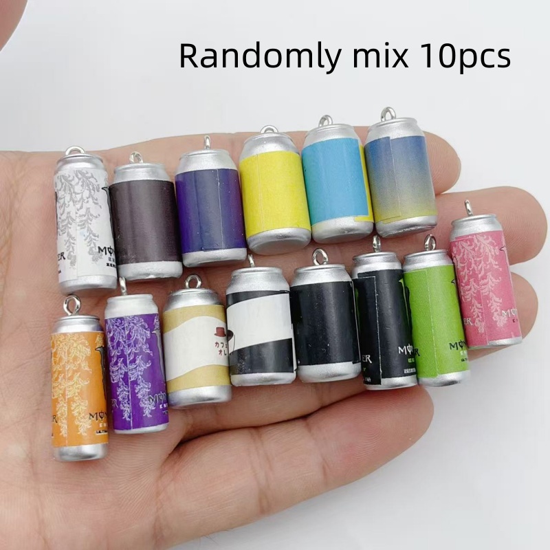 Earrings - 10Pcs Mini Simulation Beverage Can Resin