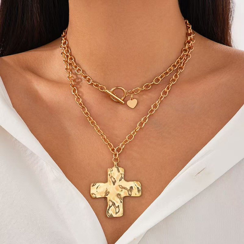 Cross Pendant Necklace Gold - Hot sale Gold Layered Chunky Cross