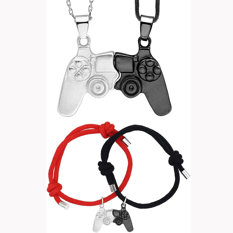 Magnetic Couple Matching Necklaces - Matching Magnetic Game Controller Necklace Bracelet