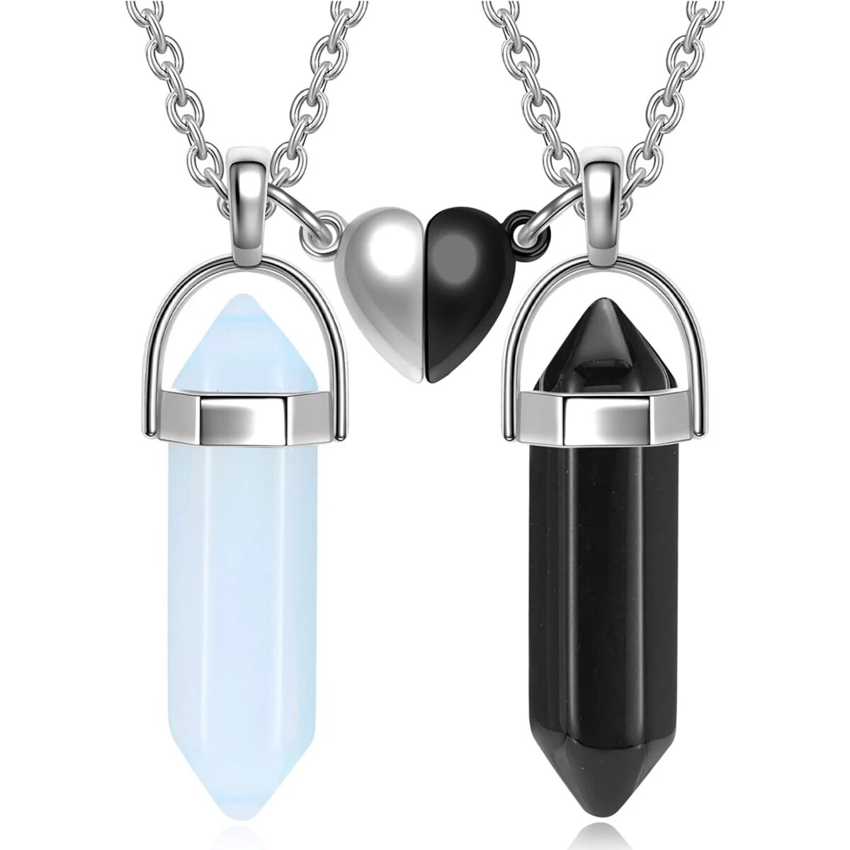 Magnetic Couple Matching Necklaces - Crystal Friendship Matching Couples Necklaces for