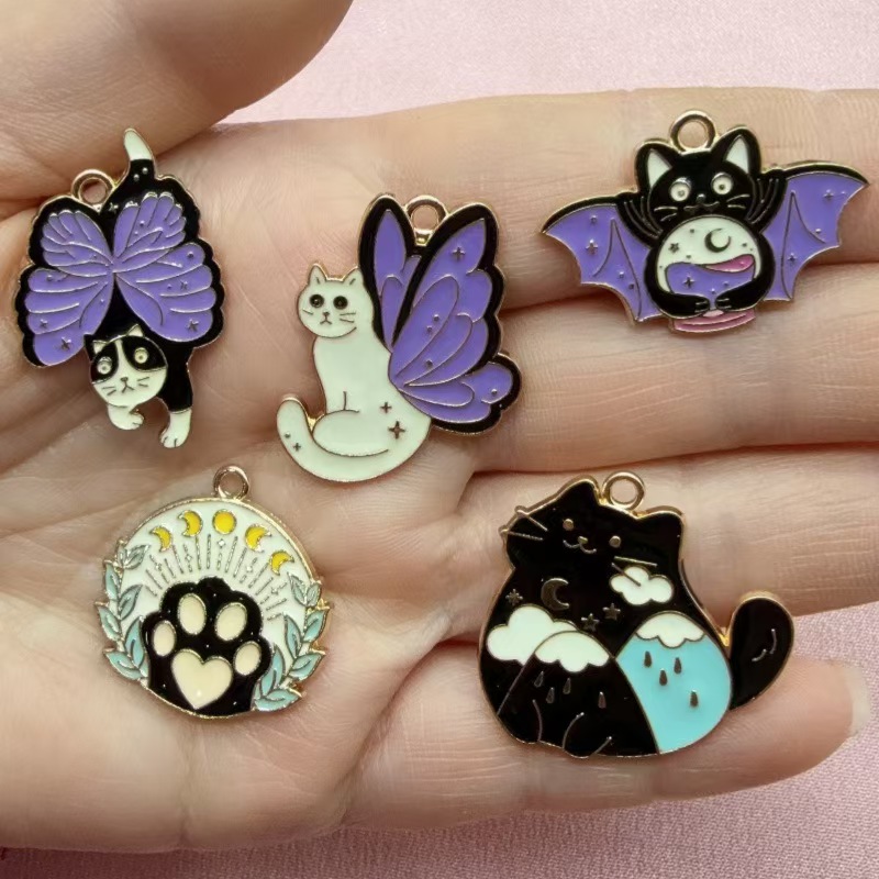 Earrings - 10pcs Butterfly Cat Love Korean Edition