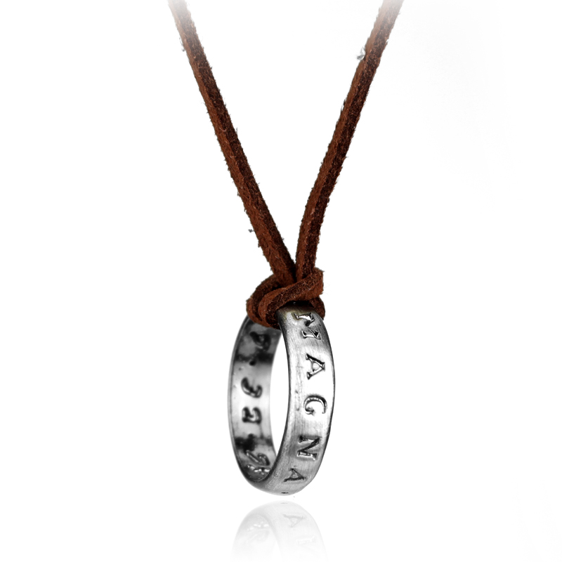 Anime Pendant Necklace - Game Anime Leather Chain Ring Necklace