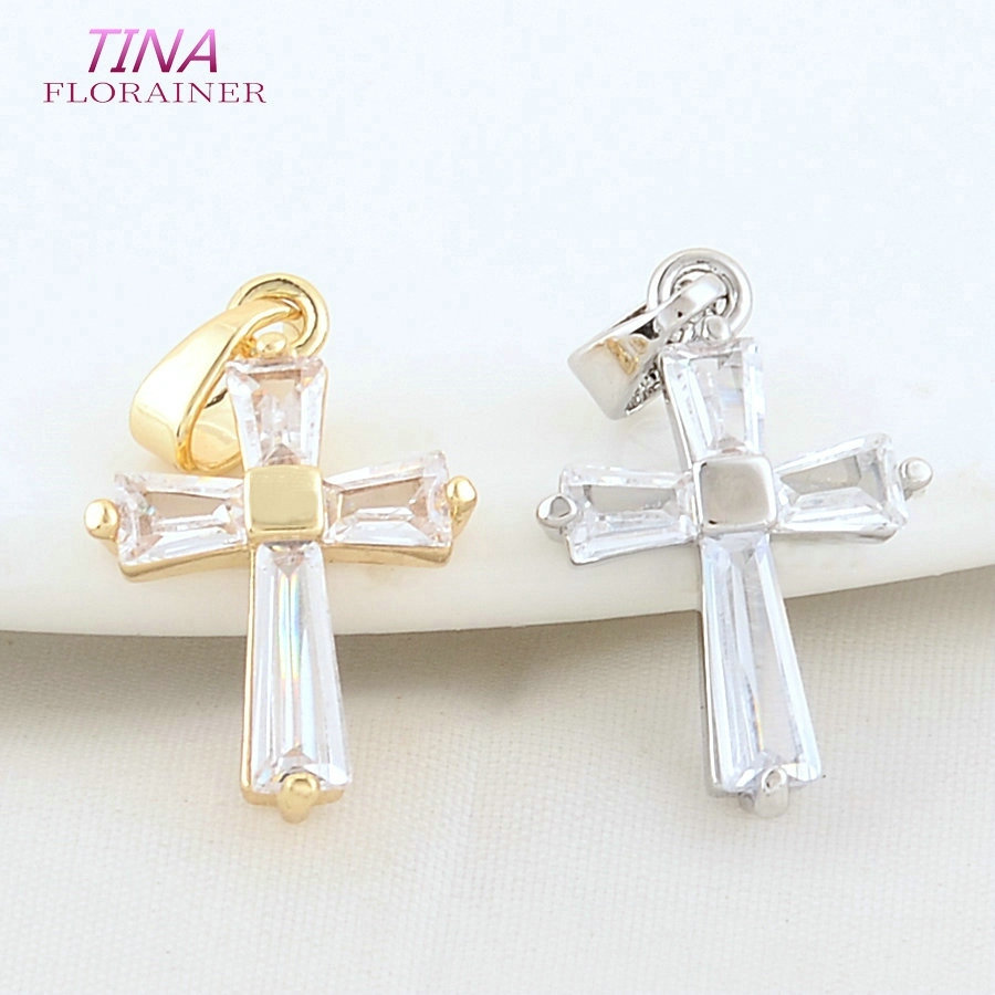 Cross Pendant Necklace Gold - 6PCS 12*18MM 14K Gold Color Brass