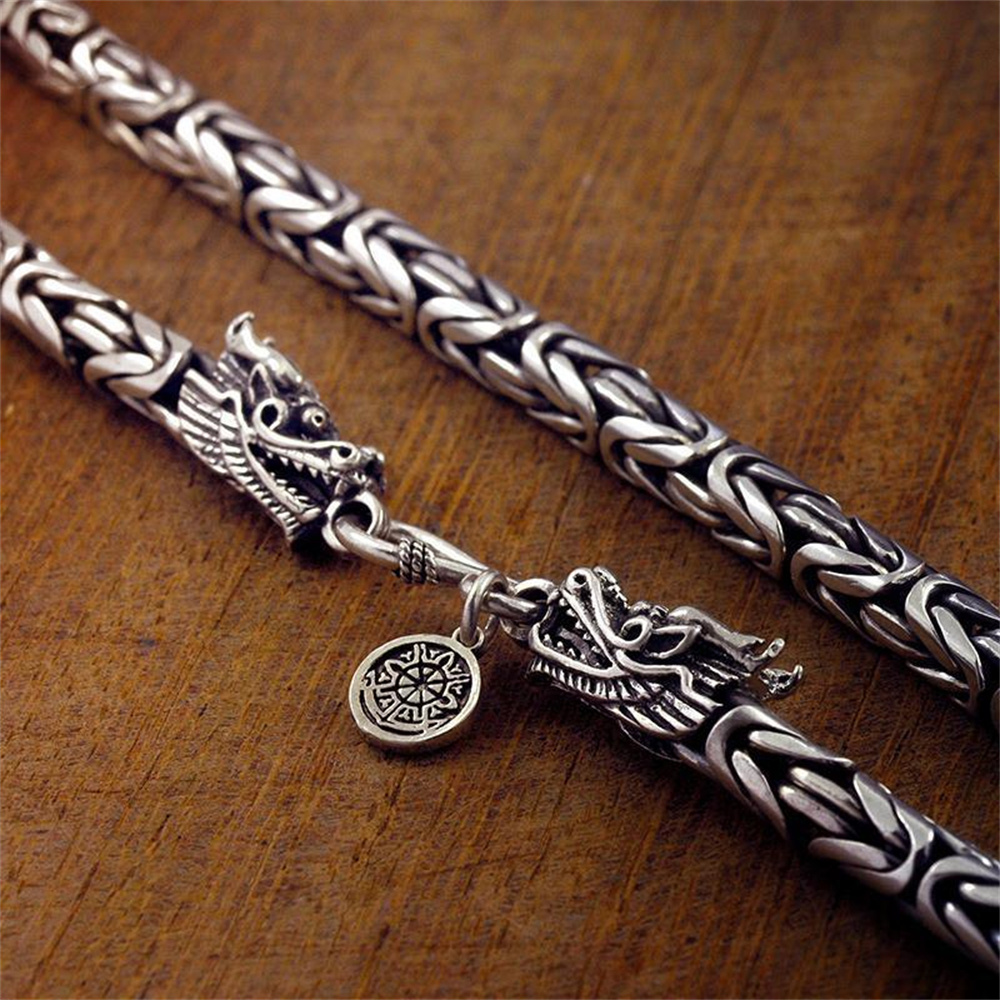 925 Sterling Silver Chain Necklace Men - OUYADI Men 925 Sterling Silver Vintage