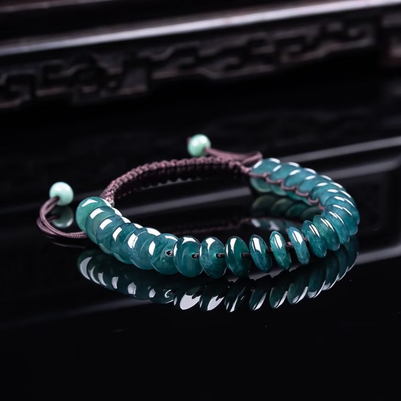 Necklaces - Natural Real Emerald Blue Water Abacus