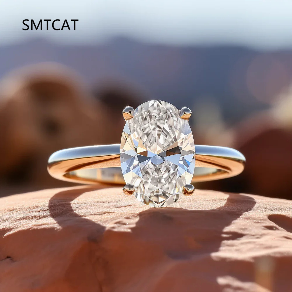 Moissanite Engagement Ring 1 Carat - 1/2/3 Carat Oval Cut Moissanite Engagement