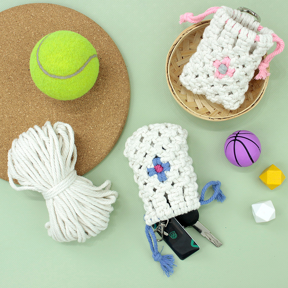 Rings - Boho Daisy Earphone Storage Bag Macrame