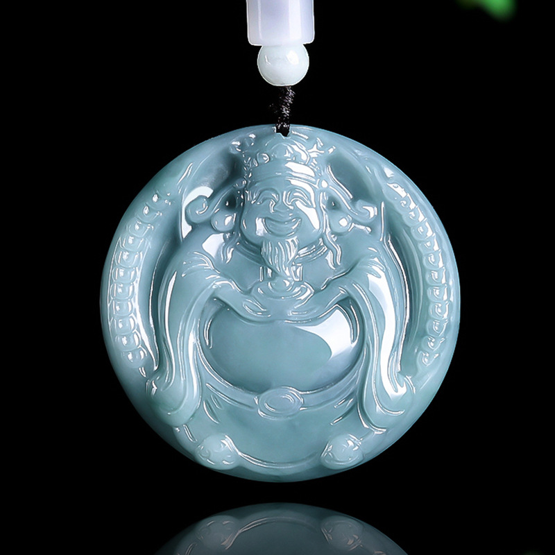 Necklaces - Burmese Jadeite God of Wealth Pendant