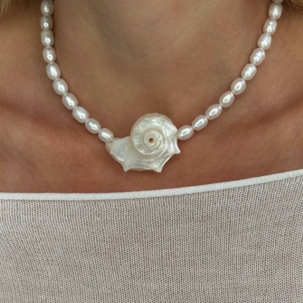 Pearl Choker Necklace Vintage - Vintage Bohemian Natural Conch Shell Pendant