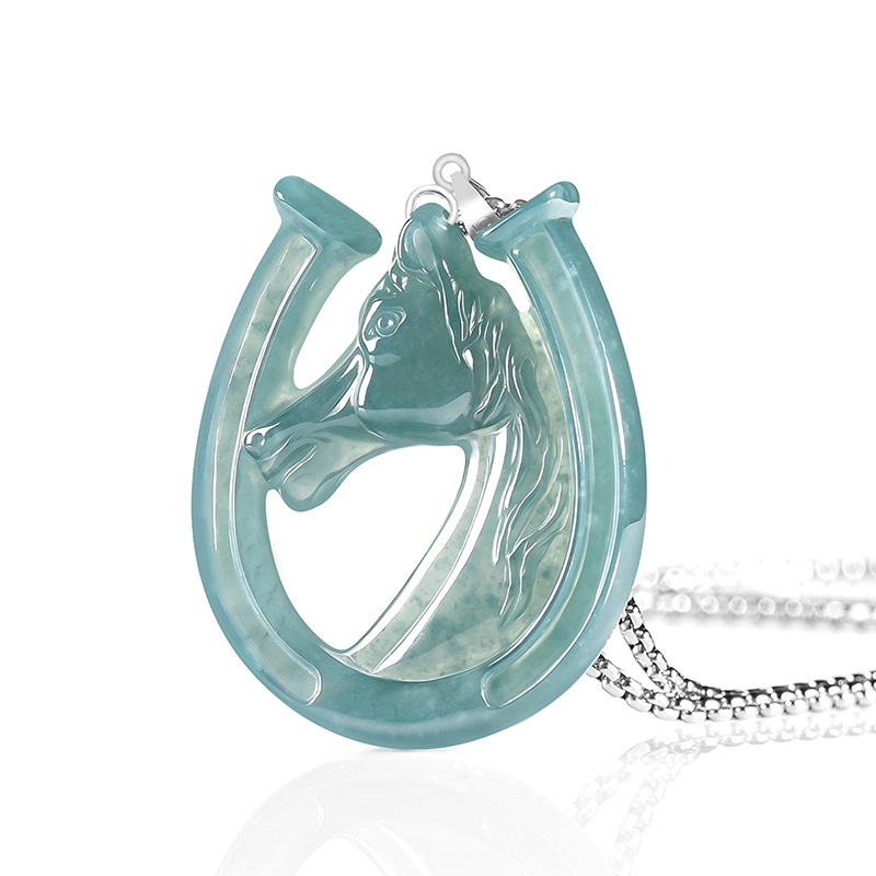 Necklaces - S925 Silver Natural Blue Water Jade