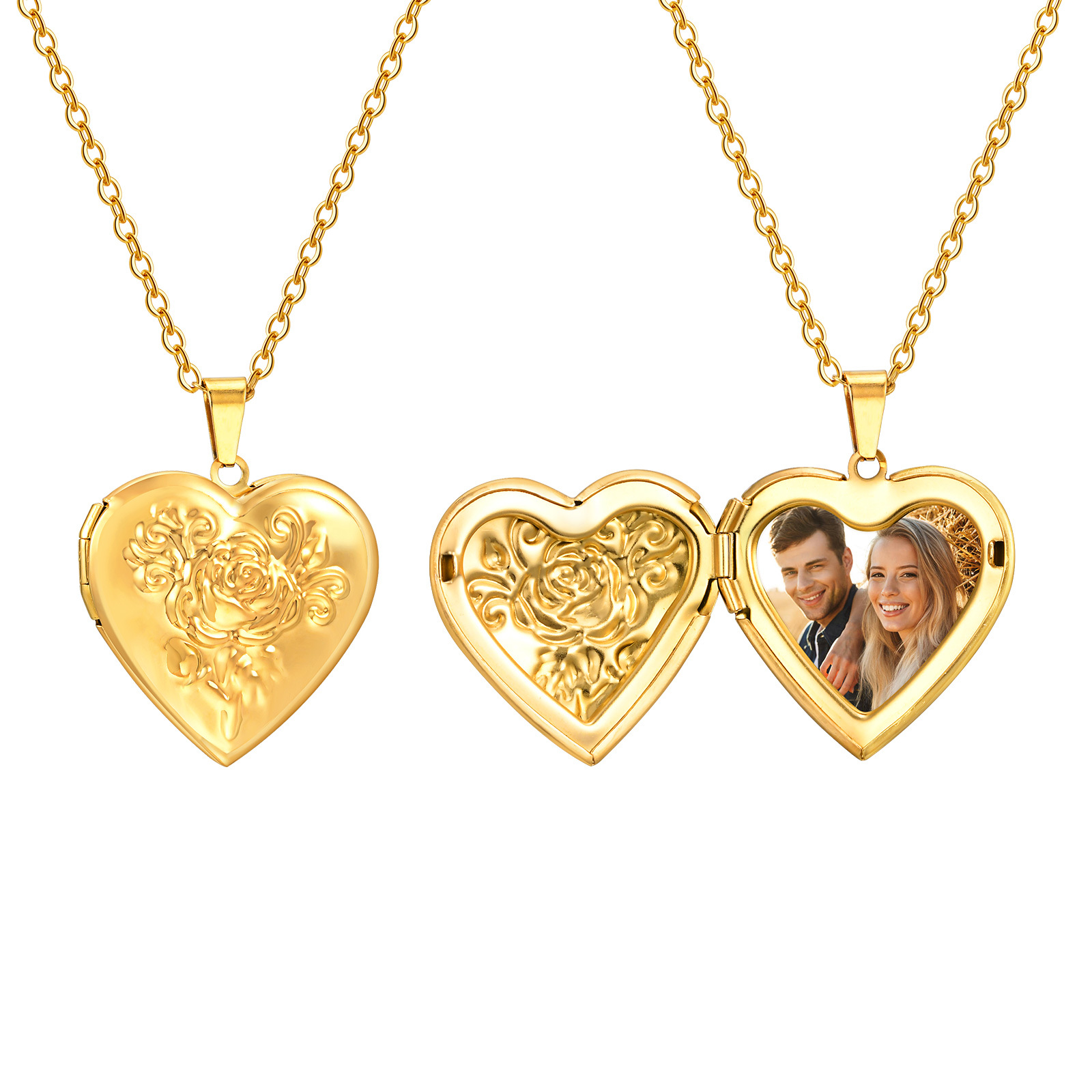 Custom Name Necklace Stainless Steel - Women's Personalized Heart Pendant Necklace, Customized