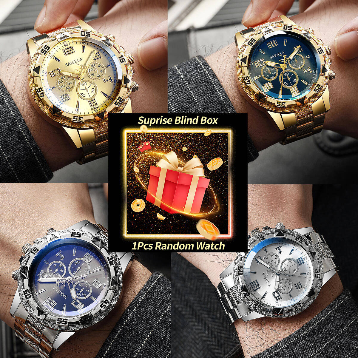 Watch Accessories - 1PC Surprise Mystery Watch Blind Box-Men