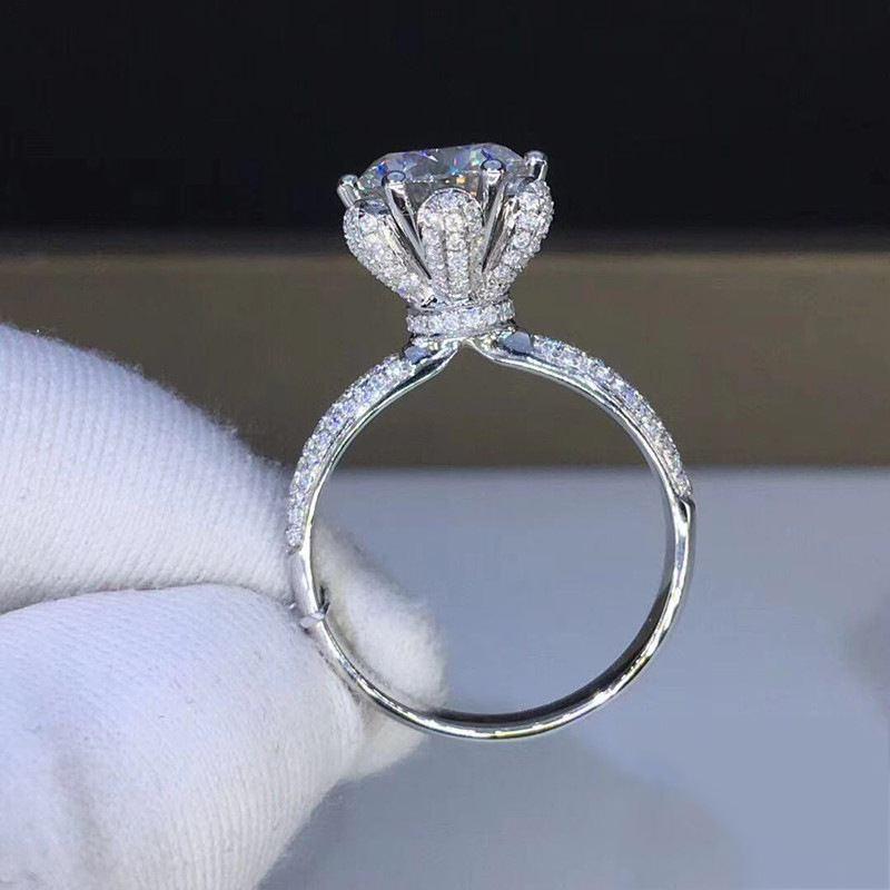 Moissanite Engagement Ring 1 Carat - Morganite Ring VVS1 Grade Laboratory-Grown Diamond
