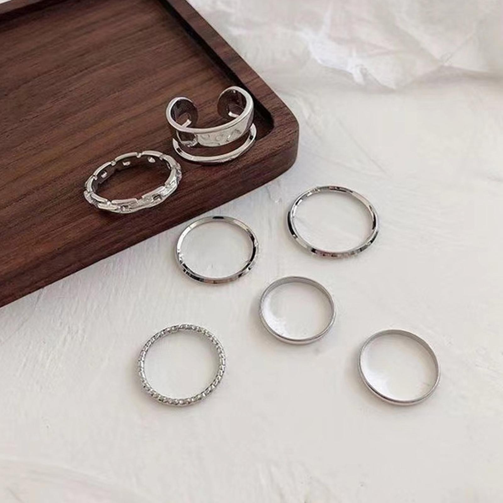 Vintage Punk Knuckle Rings Set - Ladies Hip Hop Ring Set Vintage