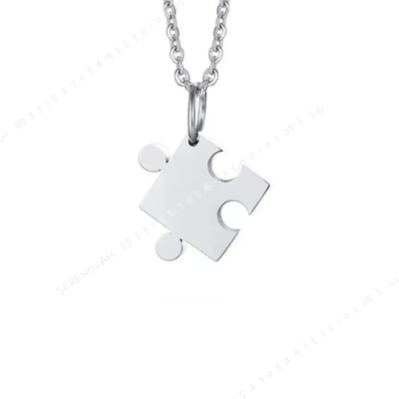 2Pcs Set Simple Puzzle Heart M - Magnetic Couple Matching Necklaces recension och pris