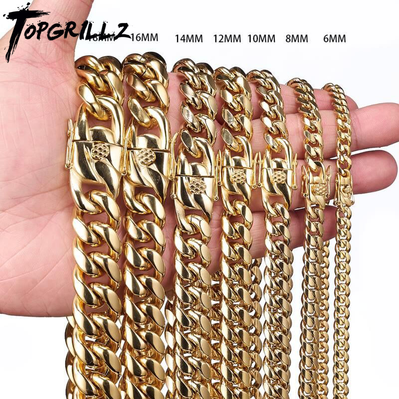TOPGRILLZ Stainless Steel Gold - Cuban Link Chain 12Mm recension och pris