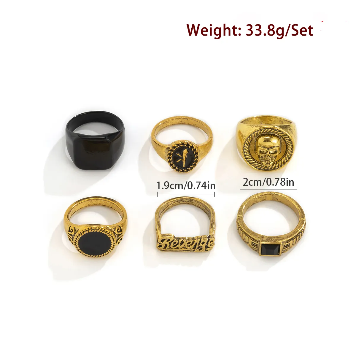 6Pcs/Set Goth Vintage Skeleton - Vintage Punk Knuckle Rings Set recension och pris