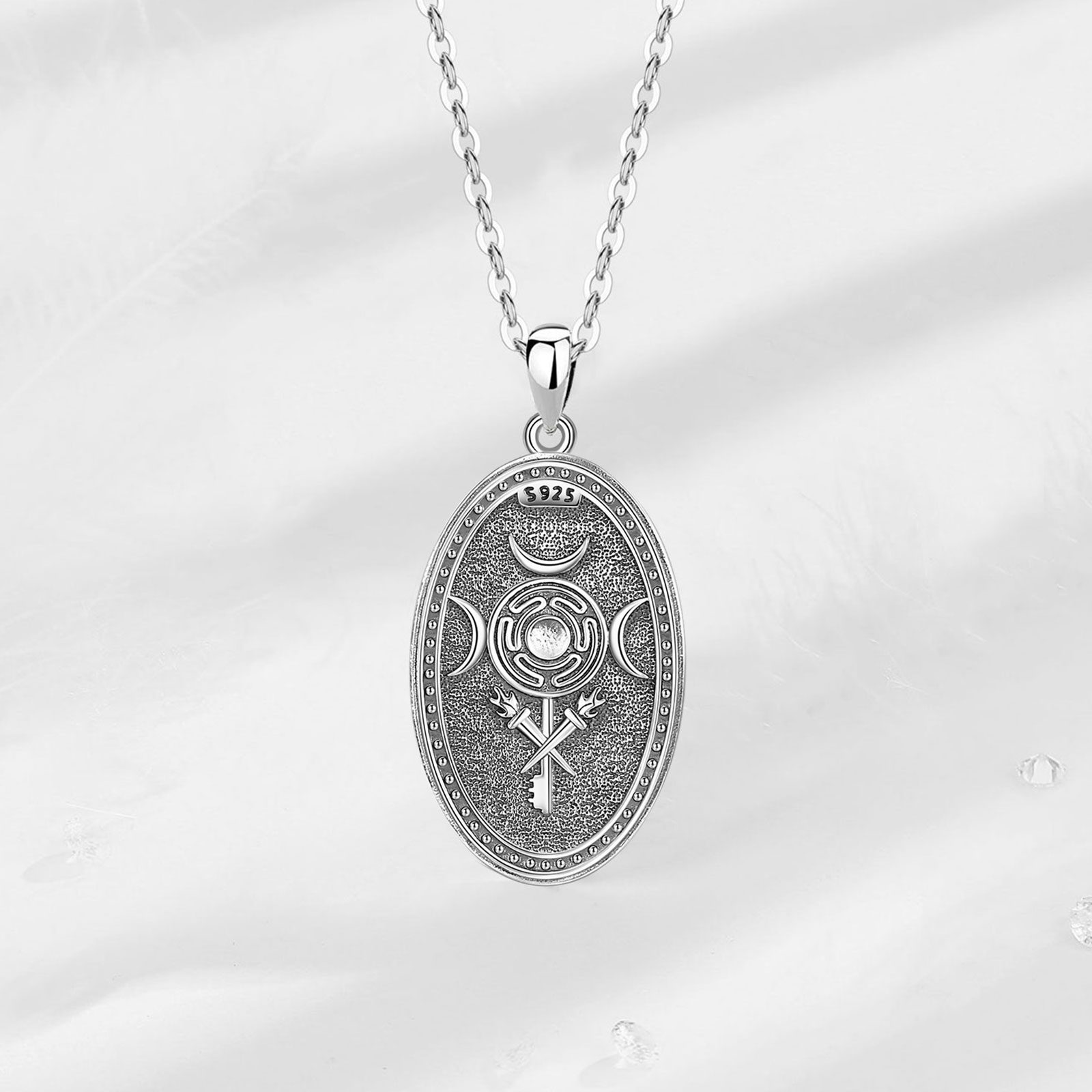 Eudora 925 Sterling Silver Tri - 925 Sterling Silver Chain Necklace Men recension och pris