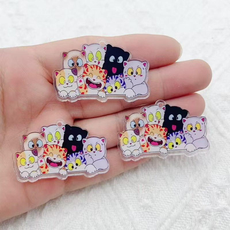 10pcs Cartoon Acrylic Kitten J - Earrings recension och pris
