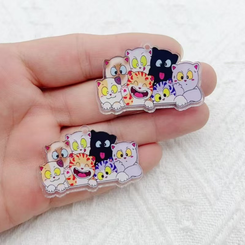 10pcs Cartoon Acrylic Kitten J - Earrings recension och pris