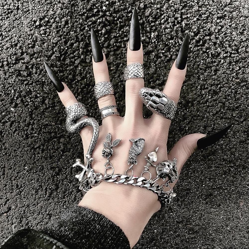 KMVEXO 4Pcs/Set Gothic Steampu - Vintage Punk Knuckle Rings Set recension och pris