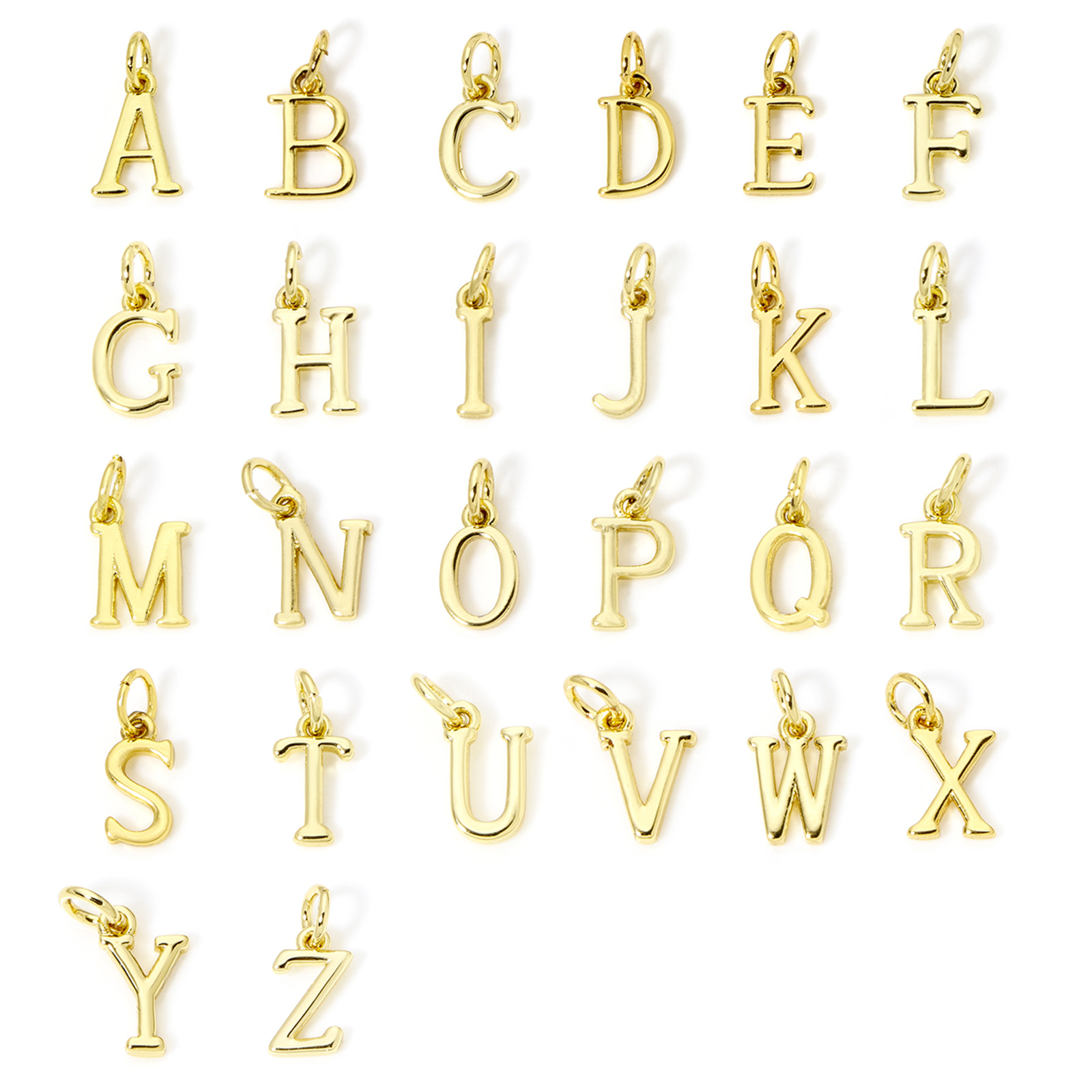 5 Piece Brass Charms 18K Gold  - Initial Letter Necklace 18K Gold recension och pris