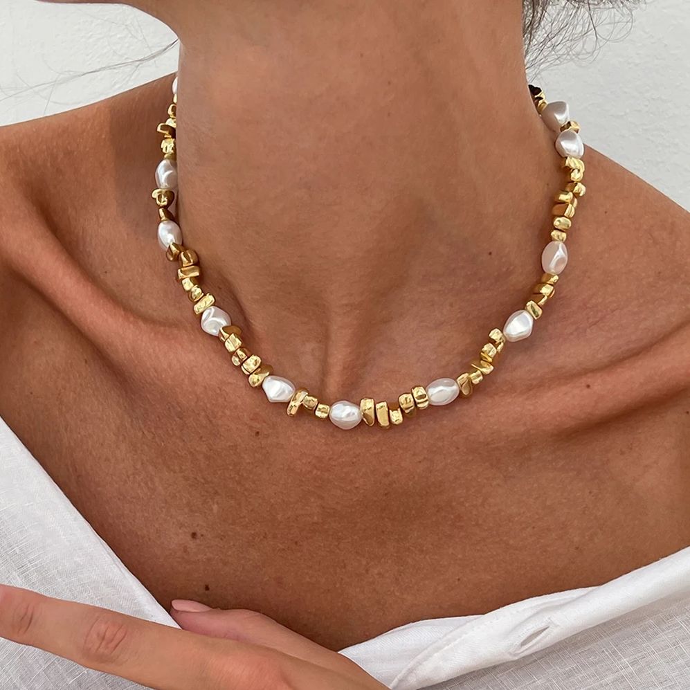 KunJoe Elegant Imitation Pearl - Pearl Choker Necklace Vintage recension och pris