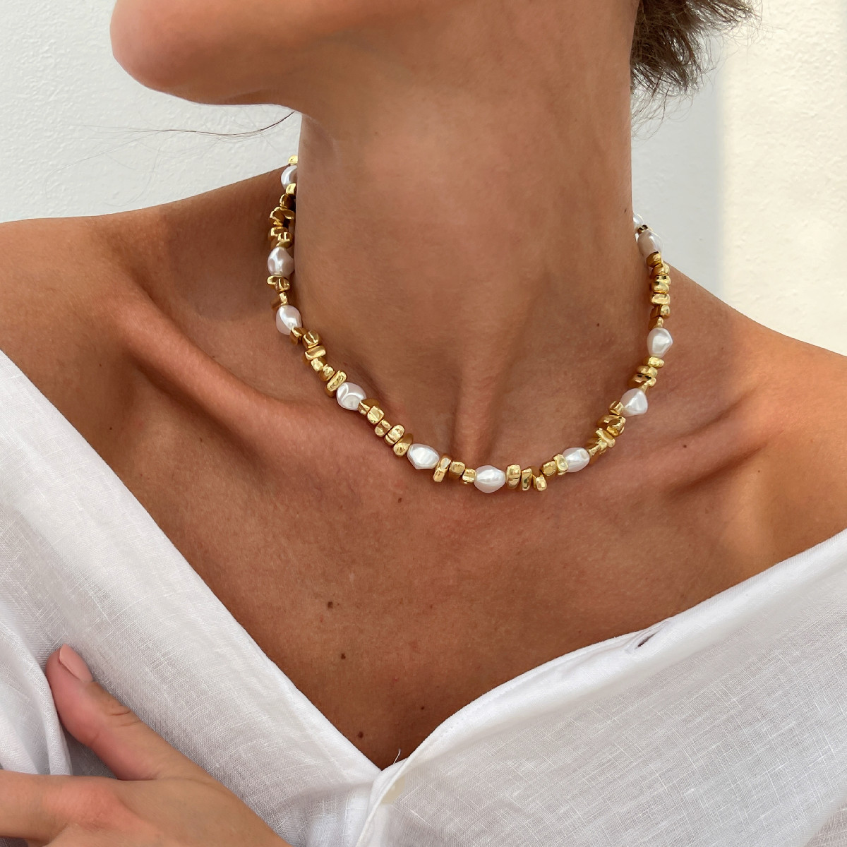 KunJoe Elegant Imitation Pearl - Pearl Choker Necklace Vintage recension och pris