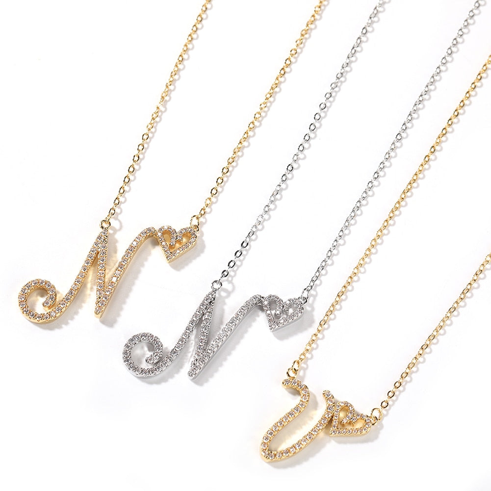 Personalized Script Initial Ne - Initial Letter Necklace 18K Gold recension och pris
