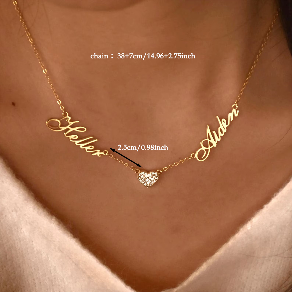 Custom Two Name Necklace For W - Custom Name Necklace Stainless Steel recension och pris