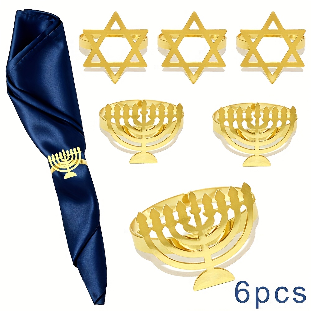 6Pcs Hanukkah Menorah Napkin R - Rings recension och pris