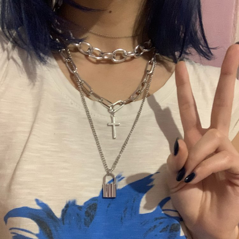 FNQUFUJ Layered grunge aesthet - Layered Pendant Necklace Aesthetic recension och pris