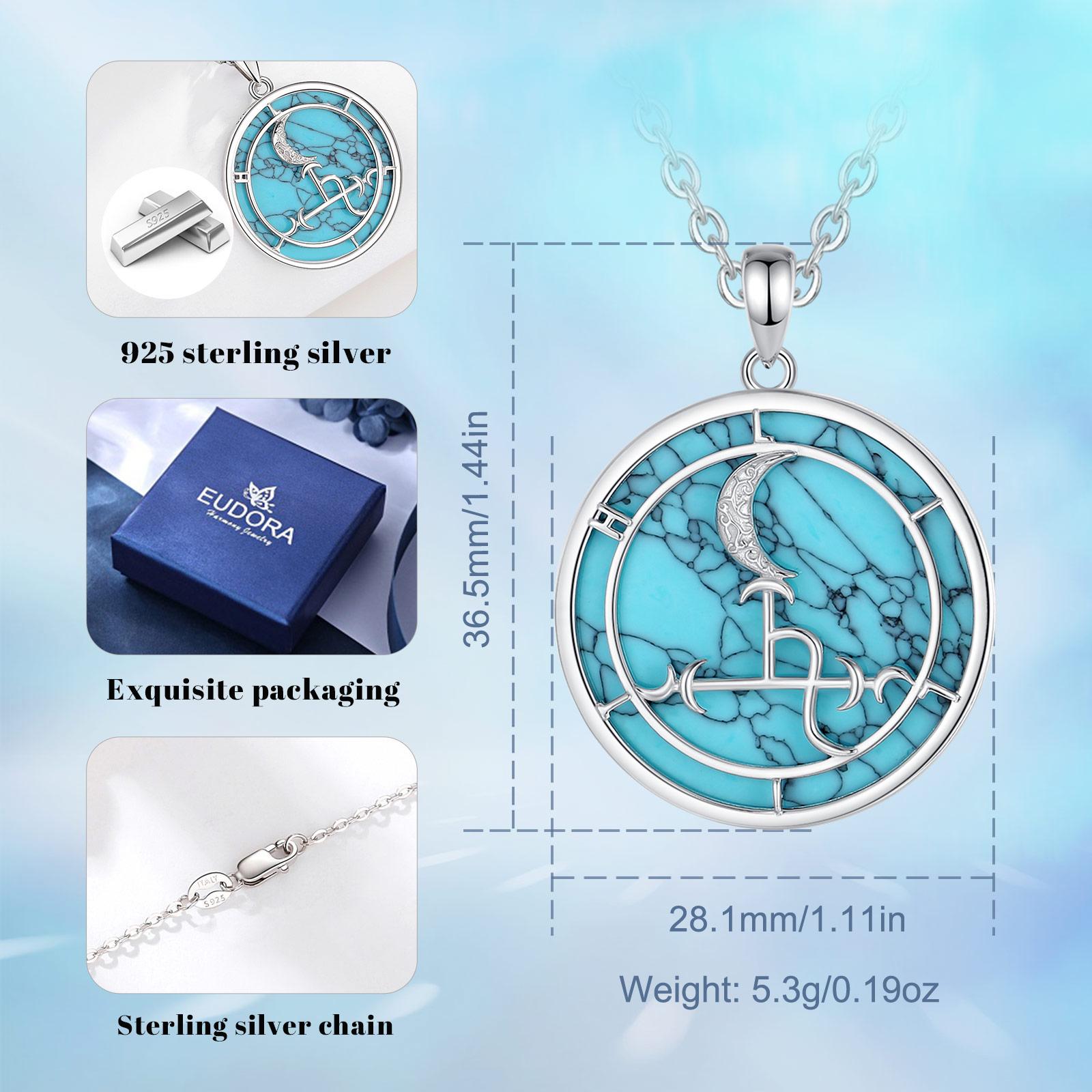 Eudora 925 Sterling Silver Lil - 925 Sterling Silver Chain Necklace Men recension och pris