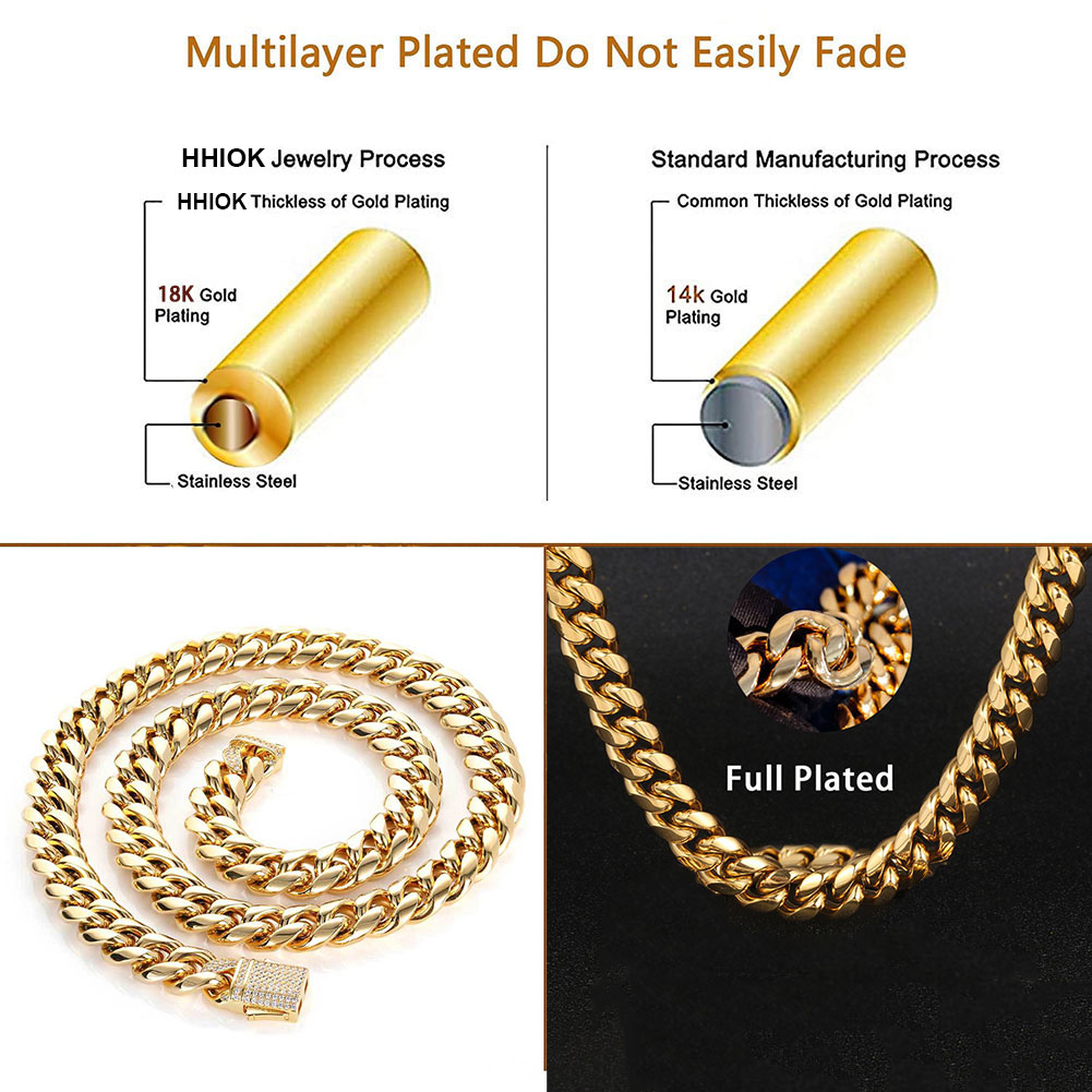 Gold Plated Mens Heavy Miami C - Cuban Link Chain 12Mm recension och pris