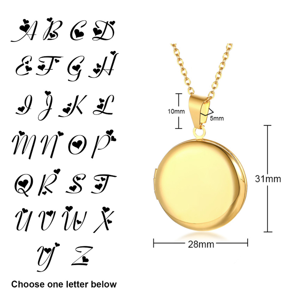 Free Engraving Initials Heart  - Heart Locket Necklace Photo recension och pris