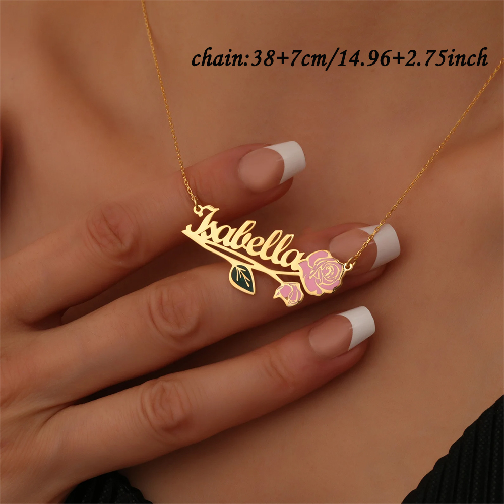 Personalized Colorfuls Birth F - Custom Name Necklace Stainless Steel recension och pris