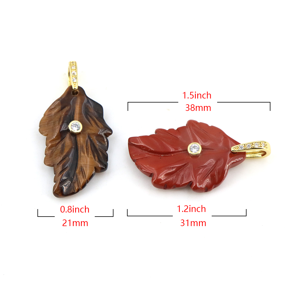 Natural Stone Crystal Leaf wit - Crystal Pendant Necklace Natural Stone recension och pris
