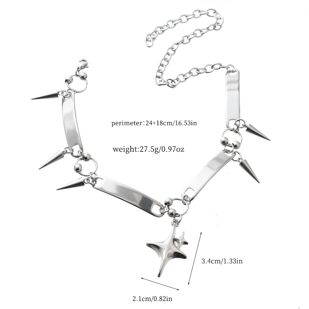 Y2k Star Riveted Choker Goth D - Goth Punk Spike Choker recension och pris