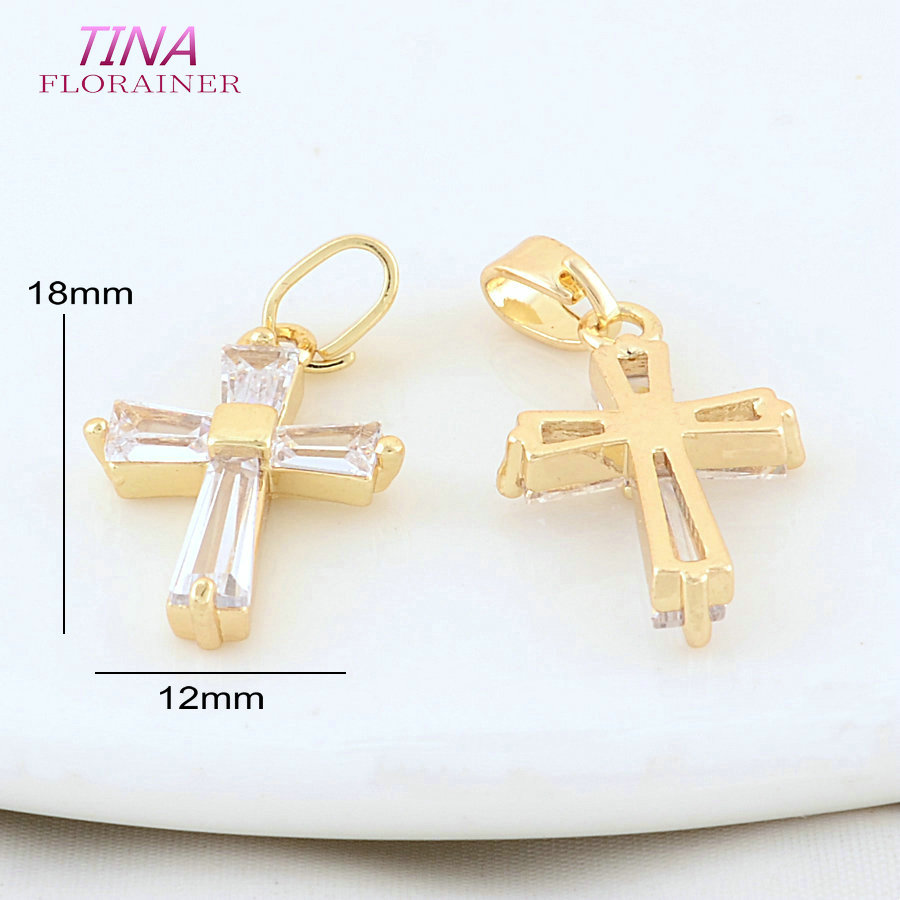 6PCS 12*18MM 14K Gold Color Br - Cross Pendant Necklace Gold recension och pris