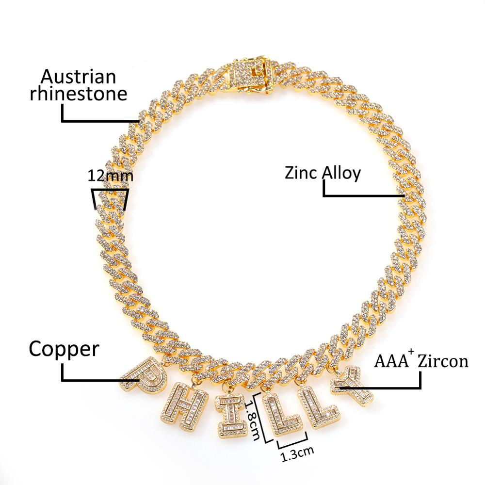 UWIN DIY Baguettecz Letter Nec - Cuban Link Chain 12Mm recension och pris