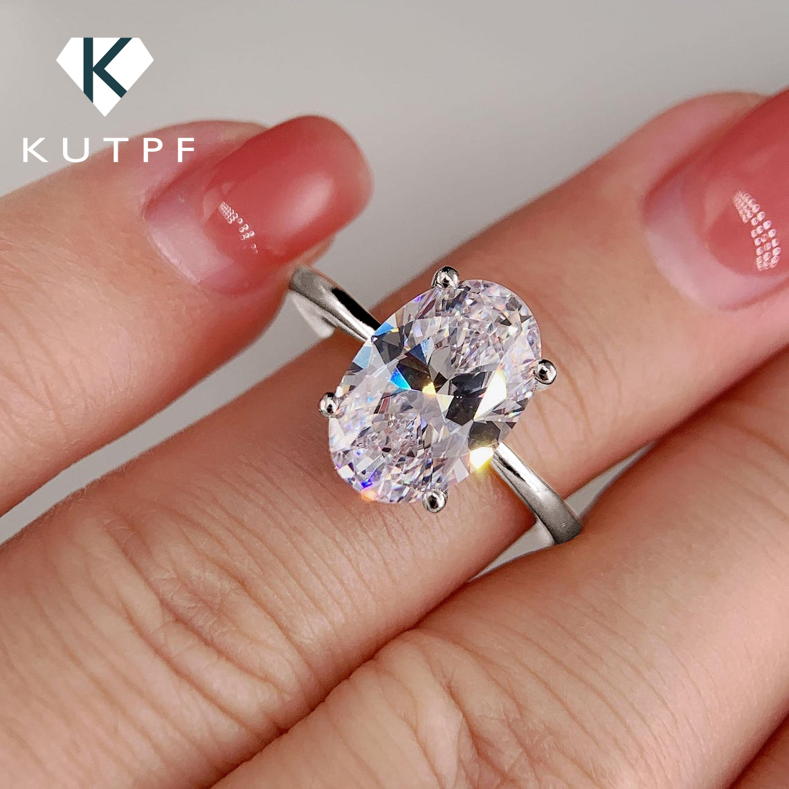 1/2/3 Carat Oval Cut Moissanit - Moissanite Engagement Ring 1 Carat recension och pris
