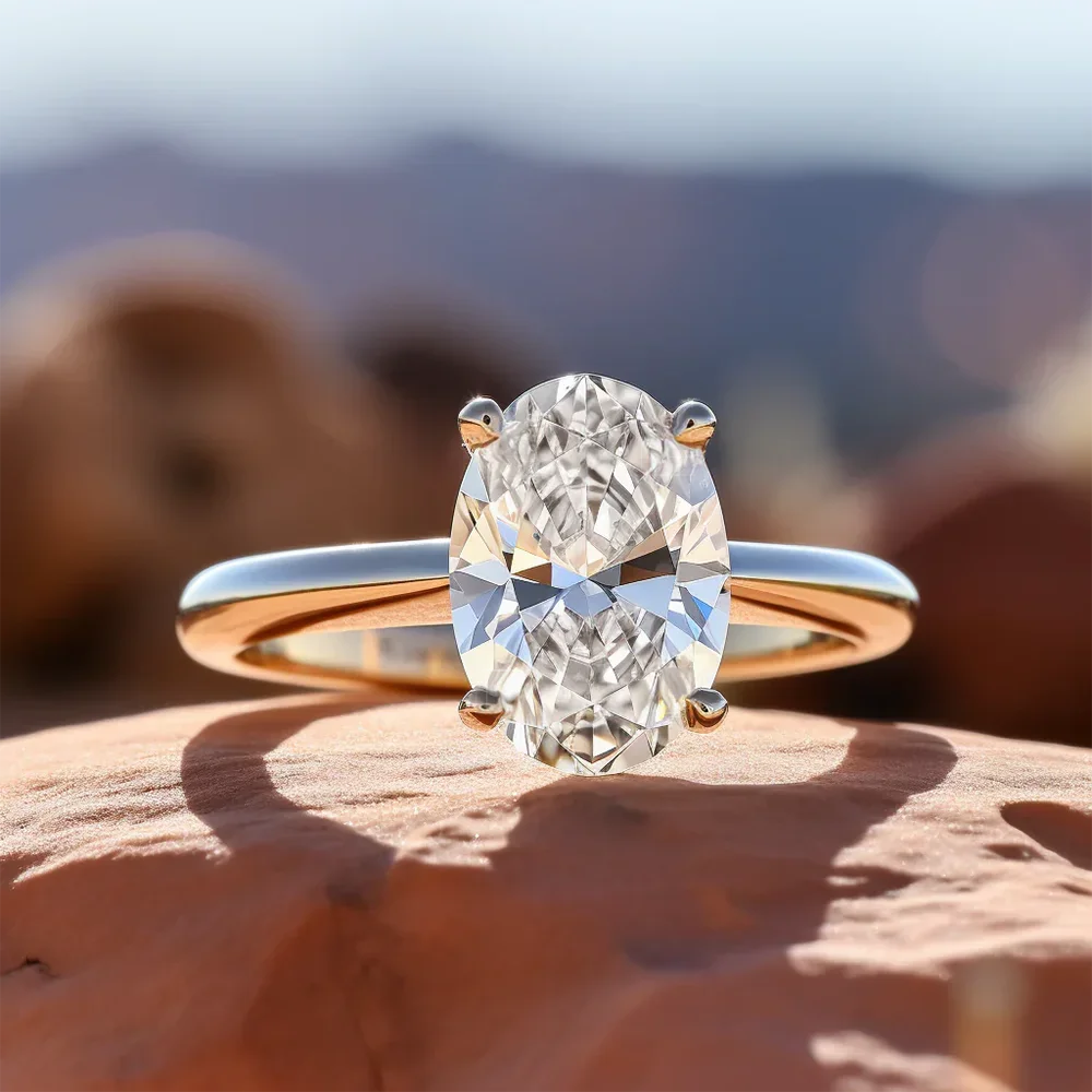 1/2/3 Carat Oval Cut Moissanit - Moissanite Engagement Ring 1 Carat recension och pris