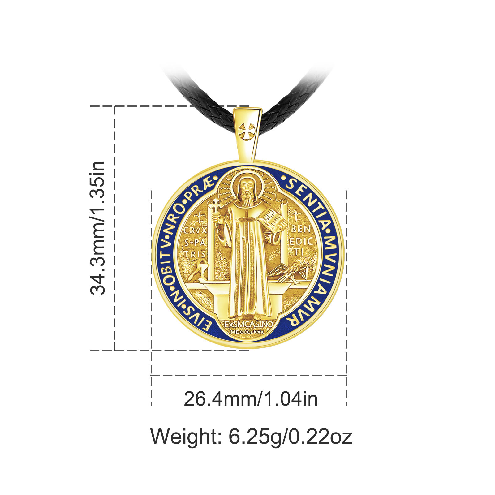 Eudora 925 Sterling Silver Sai - Cross Pendant Necklace Gold recension och pris