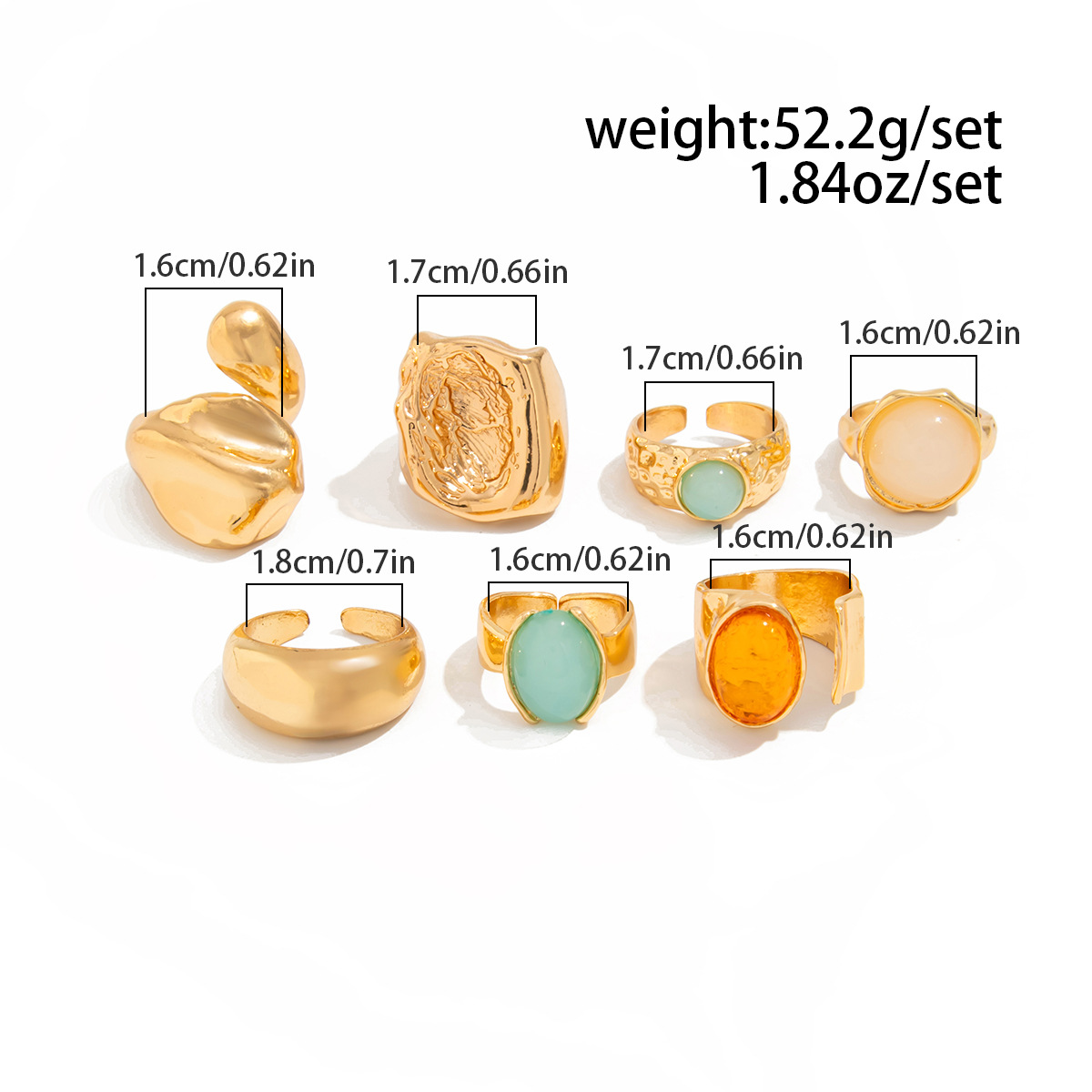 DIEZI 7pcs/set Vintage Multico - Vintage Punk Knuckle Rings Set recension och pris