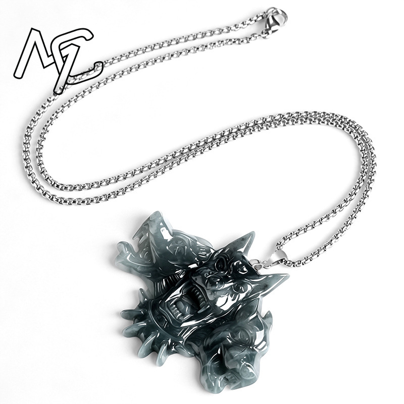 S925 Silver Natural Jade Cerbe - Necklaces recension och pris