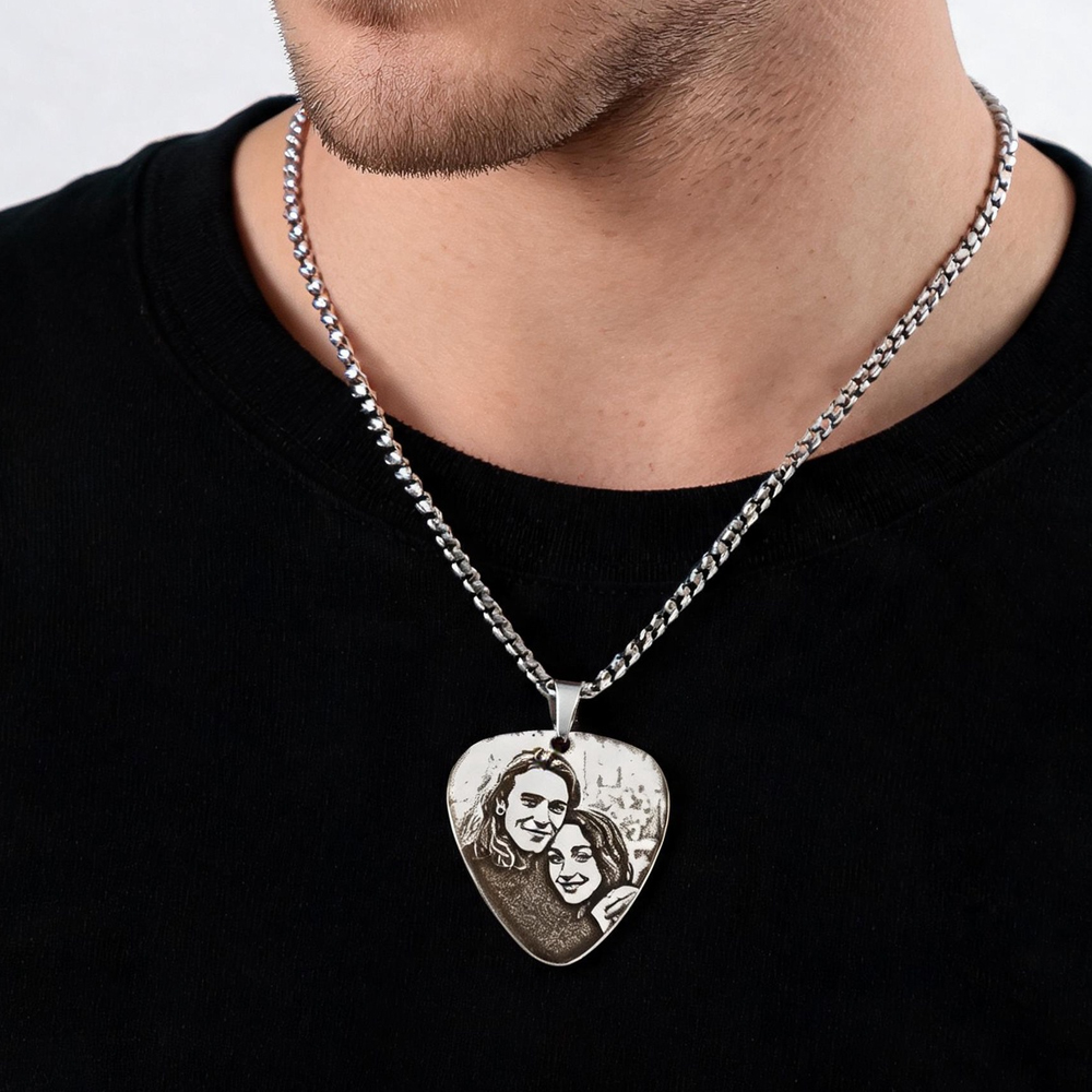 Customized Couple Picture Pend - Custom Name Necklace Stainless Steel recension och pris