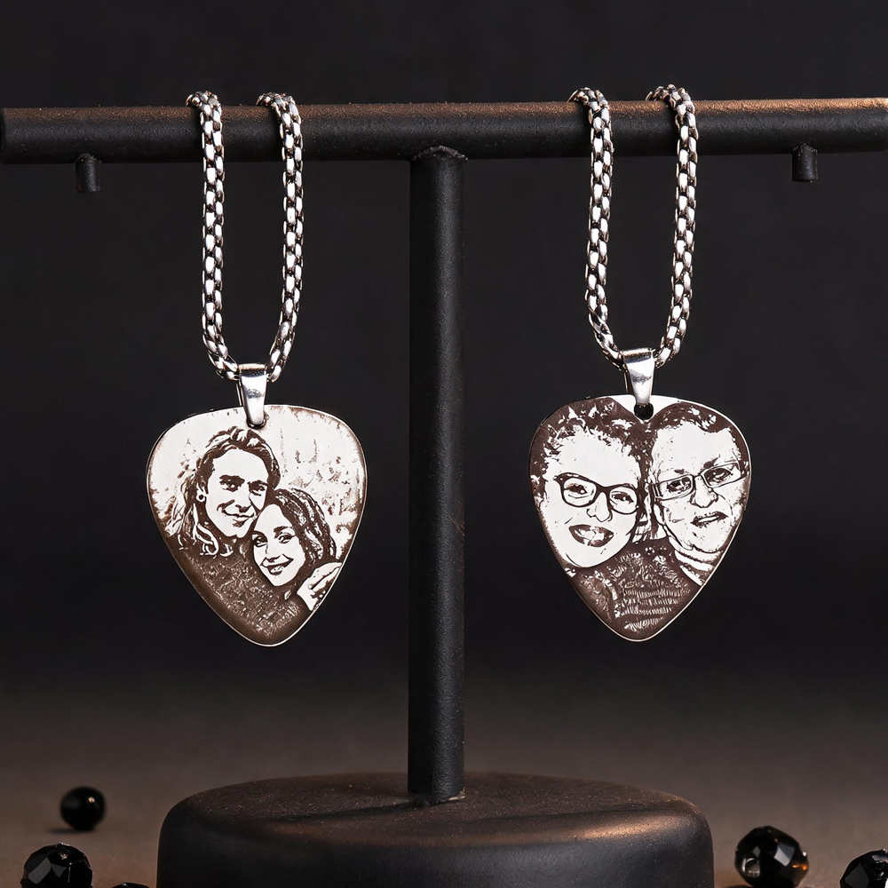 Customized Couple Picture Pend - Custom Name Necklace Stainless Steel recension och pris