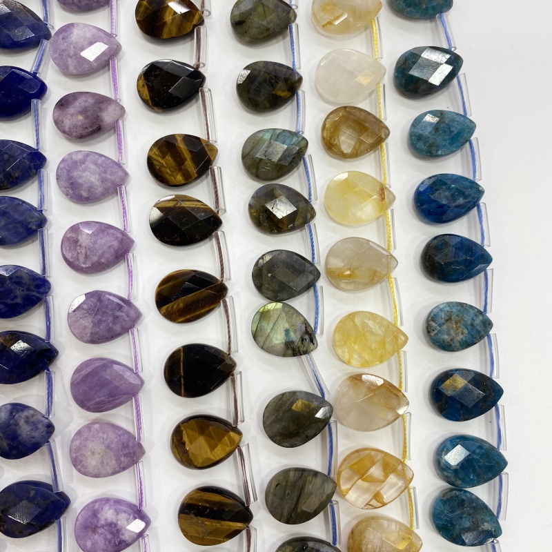 13x18mm Faceted Teardrop Natur - Crystal Pendant Necklace Natural Stone recension och pris