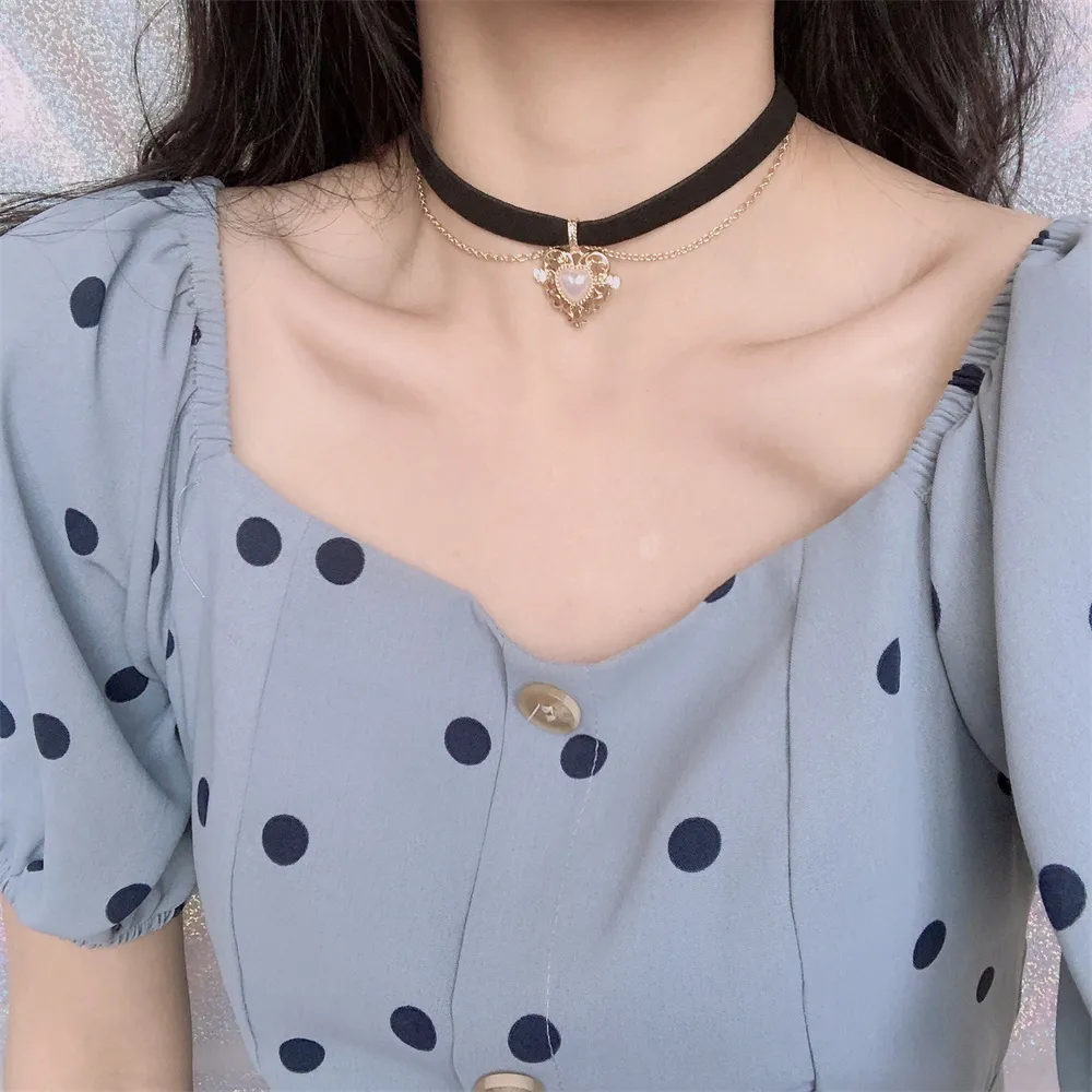 Vintage Velvet Chain Choker Ne - Pearl Choker Necklace Vintage recension och pris